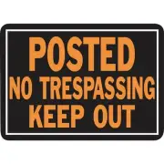 Hy-Ko 10x14 Day-Glo Aluminum Sign, Posted No Trespassing Keep Out 813 Pack of