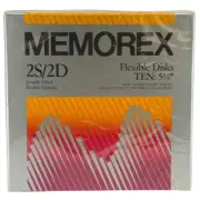 Memorex 2S/2D 5.25" Flexible Floppy Disks – 10 Pack (New Old Stock)