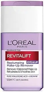 L’Oréal Paris Revitalift Filler Hyaluronic Acid Fragrance Free Plumping Eye and Lip Waterproof Makeup Remover suitable for Sensitive Skin
