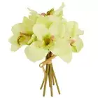 Set of 2 Richly Colored Artificial Light Green Cymbidium Orchid 9-1/2" Bundles