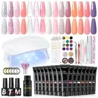 Poly Gel Nail Kit with UV Nail Lamp Poly Gel Builder 15Pcs Gel Nail Polish Set