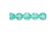25 Aquamarine Faceted Czech Glass Beads 8MM
