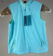 Head Golf Windbreaker Antonio Vest Mens Medium 1/4 ZIp Aqua UV Protect