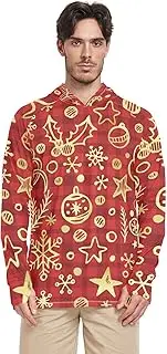 [Caihoyu] Men's Sun Shirt Hooded Long Sleeve UPF 50 + Hooded Sun Shirt Quick Dry Men's Hooded Top