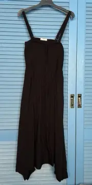 AUTOGRAPH BLACK MAXI DRESS WITH CHEST RIBBING & SIDE SPLITS - SIZE 22 - NWT