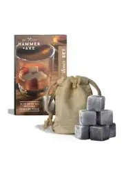 New Hammer & Axe Whiskey Stones 10 piece drink set with carrying pouch Soapstone