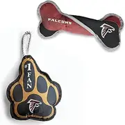 Littlearth Unisex-Adult NFL Atlanta Falcons Super Fan and Tug Bone Pet Toy Combo Set, Team Color, One Size