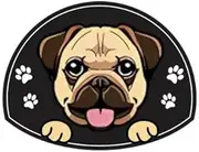Personalized Stainless Steel Dog ID Tag Name Plate Anti-Lost Pet Name Tag Pendant Custom Engraved Cat and Dog Nameplate Label Pet Collar Supplies Accessories,Pug,Sliver