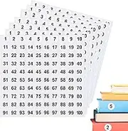 Number Stickers,7X Inventory Number Sticker Labels | 1 Inch Adhesive Decal 1 to 100 for Locker Storage Classification Toolbox Outdoor