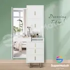 Dressing Table Full Length Mirror Bedside Table Makeup Jewellery Cabinet White