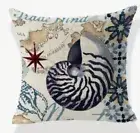 Shells Beach Nautical Coastal Spring Summer Throw Pillow Cover Home Decor