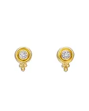 Temple St. Clair 18K Yellow Gold Cl White Diamond Stud Earrings