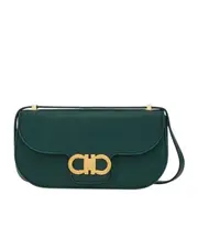Ferragamo Double Gancini Mini Crossbody Bag One size moss green