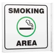 ZING 2613 Smoking Area Sign, 7 in Height, 7 in Width, Plastic, L-Shaped, English