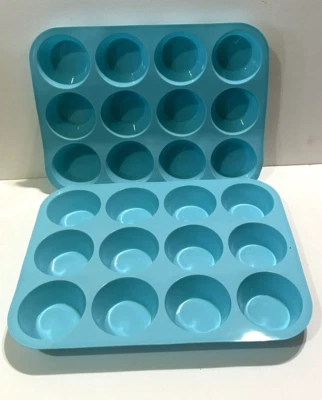 Silicone Muffin Pan Set Cupcake Pans 12 Cups Silicone Baking Molds Food Grade x2