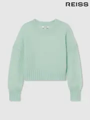 Reiss Aqua Aluna 13-14 yrs Rib-Knit Jumper With Wool and Alpaca (AM4076) | $90