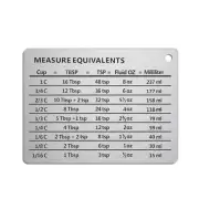 Refrigerator Magnet Stainless Steel Conversions for Cups Tablespoons Teaspoons