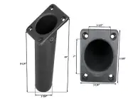 Pactrade Marine Boat Kayak Plastic Flush Mount Square Head Black Rod Holder 30°