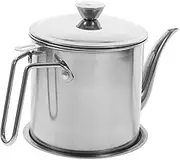 Ciieeo 304 Stainless Steel Grease Can Strainer Oil Storage Container for Kitchen Oil Pot Fine Mesh Strainer