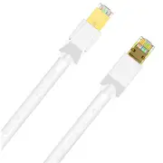 Cruxtec Cat8 Ethernet Cable - 1m - White 40Gb / SFTP Triple Shielding [RS8-010-WH]