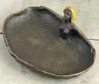 Nude Handcrafted Gilt Soap Dish Jewelry's Tray Genuine Bronze Sculpture By Rubin