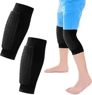 Shin defender Shin Guards for Kids Adults, Silicone Shin Guards Compression Sleeve with Honeycomb Pads Double Black Anti Slip Protective Soccer Shin Pads Superior Impact Absorption for Boys