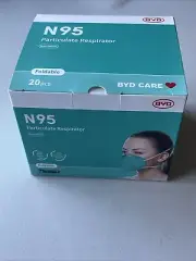 BYD DE2322 N95 Respirator Face Mask - 20 Pack, Foldable