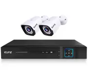 Elinz 4CH DVR AHD 1080P HD CCTV 2x Outdoor Bullet Security Camera System Surveillance Video & Audio Recording No HDD