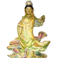 在飛比找松果購物優惠-騎龍觀音描金彩繪木雕 【十方佛教文物】 (6.3折)