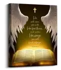 Psalms 914 Wall Art Canvas Prints， He Will Cover You With His Feathers，Bible ...
