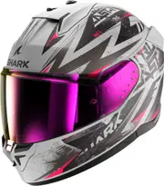 Shark D-Skwal 3 Blast-R, full face helmet , color: Matt Light Grey/Dark Grey/Violet , size: XS