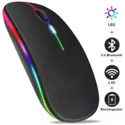 Backlit RGB Wireless Mouse Rechargeable Bluetooth LED Gaming Mouse