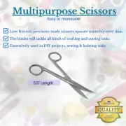 Craft Art Sewing DIY Scissors 5.5" Curved Tips Sharp/Sharp All Purpose Shears