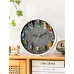 原創兼容樂高12寸圓形立體人仔積木掛鐘房間牆面裝飾掛錶靜音時鐘
