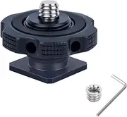 Mechrig Cold Shoe Adapter with Dual 1/4 & 3/8 Screw Mount – Aluminum Alloy Camera Mount for Tripod, Microphone, LED Light, DSLR – Anti-Scratch Quick Release (62049)