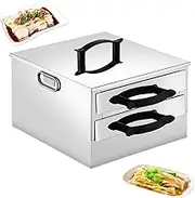 Cantonese Rice Rolls Machine, 2-Layer Cantonese Cuisine Roll Cooker Cookware Kitchen Food Steamer, with 3 Stainless Steel Trays, Food Grade Stainless Steel,Anti-Scald Handles, for Rice Noodle roll