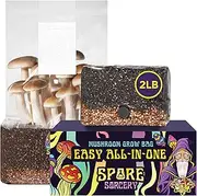 SPORE SORCERY Mushroom Growing Kit | 2Lb All-in-One Mushroom Grow Kit with Proprietary Nutrients | Grows Like Magic | Mycology Supplies Kit with Injection Port | High Yielding | Spores Not Included