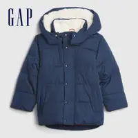 在飛比找蝦皮商城優惠-Gap 男幼童裝 簡約仿羊羔絨拉鍊連帽外套-海軍淺藍(593