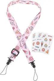 Happyyami 1Set Instant Camera Strap with Decorative Stickers Lightweight and Comfortable Camera Accessories for Instant Mini Cameras and Other Portable Devices for Personalizing