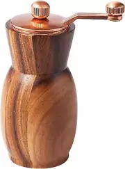 Stelalloy Pepper Grinder with Handle - Manual Wood Salt & Pepper Mill