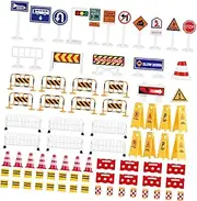 Milisten Road Signs for Traffic Signal Set Realistic Street Signs and Barricade for Learning Traffic Knowledge for and Group Fun