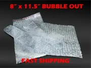 BUBBLE OUT 8" x 11.5" POUCHES BAGS WRAP CUSHIONING SELF SEAL CLEAR PROTECTIVE