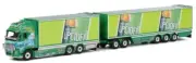 WSI, VOLVO FH02 Globetrotter XL rigid box carrier 6x2 combi trailer and dolly...
