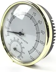 Thermometer Analog Humidity Temperature Meter Mini Golden