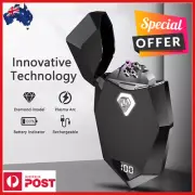NEW Design Diamond Lighter Rechargeable USB Dual Arc Plasma LED Power Display AU