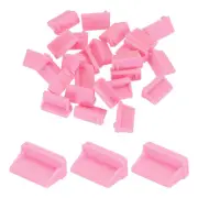 25pcs USB Type A Port Plugs Covers Caps Silicone Anti Dust Protector, Pink