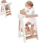 Foldable Toddler Leaning Tower Kitchen Step Stool, Kids Adjustable Height Mon...