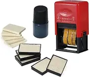Date Stamp, Handheld Portable Date Stamp Printer Quick-Drying Ink Date Printing Coding Machine for Food Plastic Bag Bottle Metal Cans Paper
