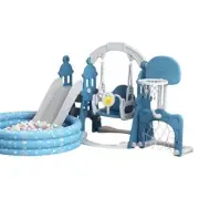 Infant Play Set, Ausfunkids, 5-In-1 Swing & Slide Set With Ball Pool Indoor.