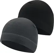 [SKHAOVS] 2 Pieces Winter Thermal Running Hat, Winter Running Hat, Beanie Hat, Winter Warm Windproof Cap, Soft Velvet Beanie Hat, Slouch Beanie Hat,Outdoor Cycling Running Hats for Women Men
